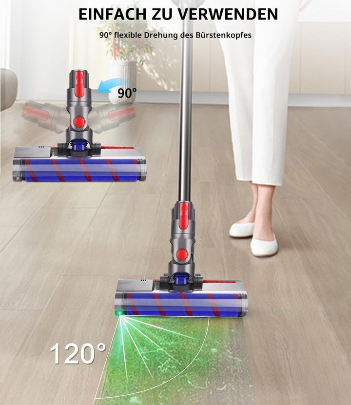 Elektrische Bürste kompatibel für Dyson V7, V8, V10, V11, V15, Zubehör Bodenbürste mit Direktantrieb