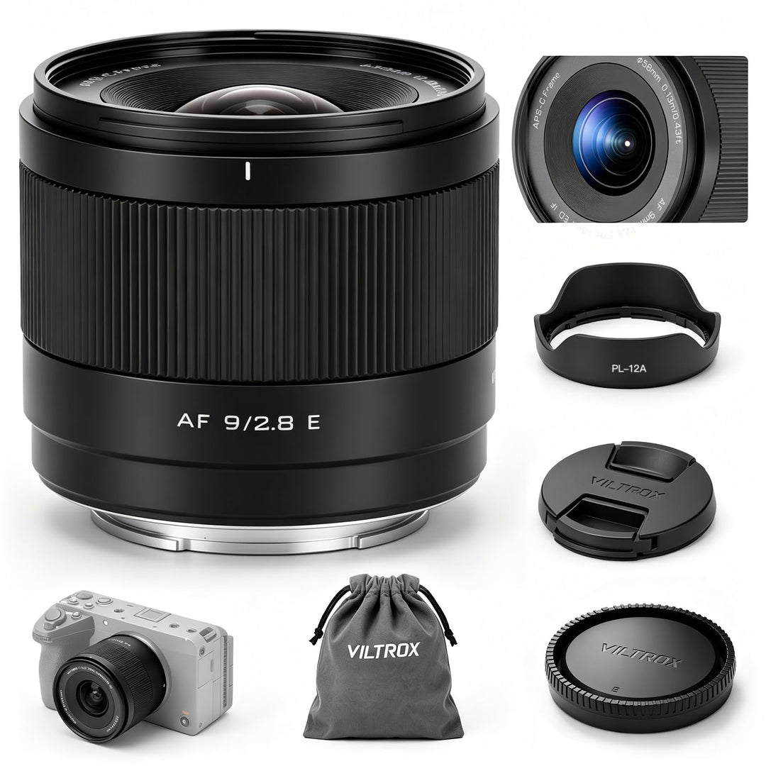 VILTROX 9mm F2.8 E Air AF 9mm F2.8 E Mount Objektiv für Sony E,Autofokus APS-C Ultraweitwinkel Prime