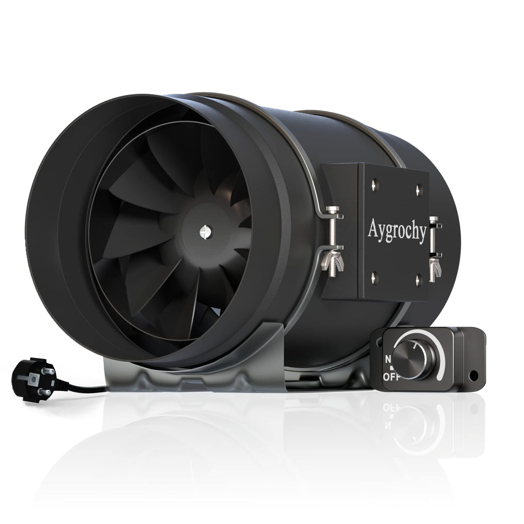 Aygrochy 200mm Inline-Rohrventilator mit variabler Geschwindigkeitskontrolle, Abluftventilator für H