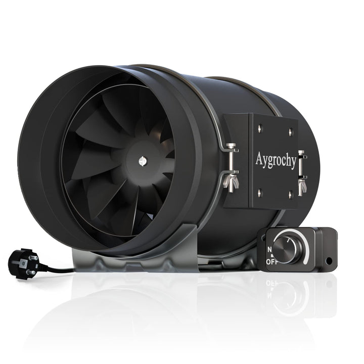 Aygrochy 200mm Inline-Rohrventilator mit variabler Geschwindigkeitskontrolle, Abluftventilator für H
