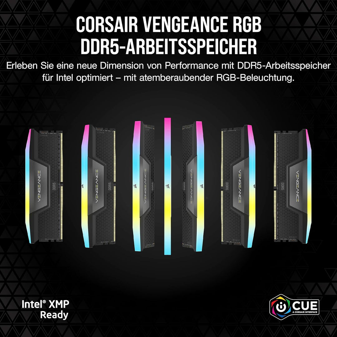 Corsair VENGEANCE RGB DDR5 RAM 64GB (2x32GB) 6400MHz CL32 Intel XMP iCUE Kompatibel Computer Speiche