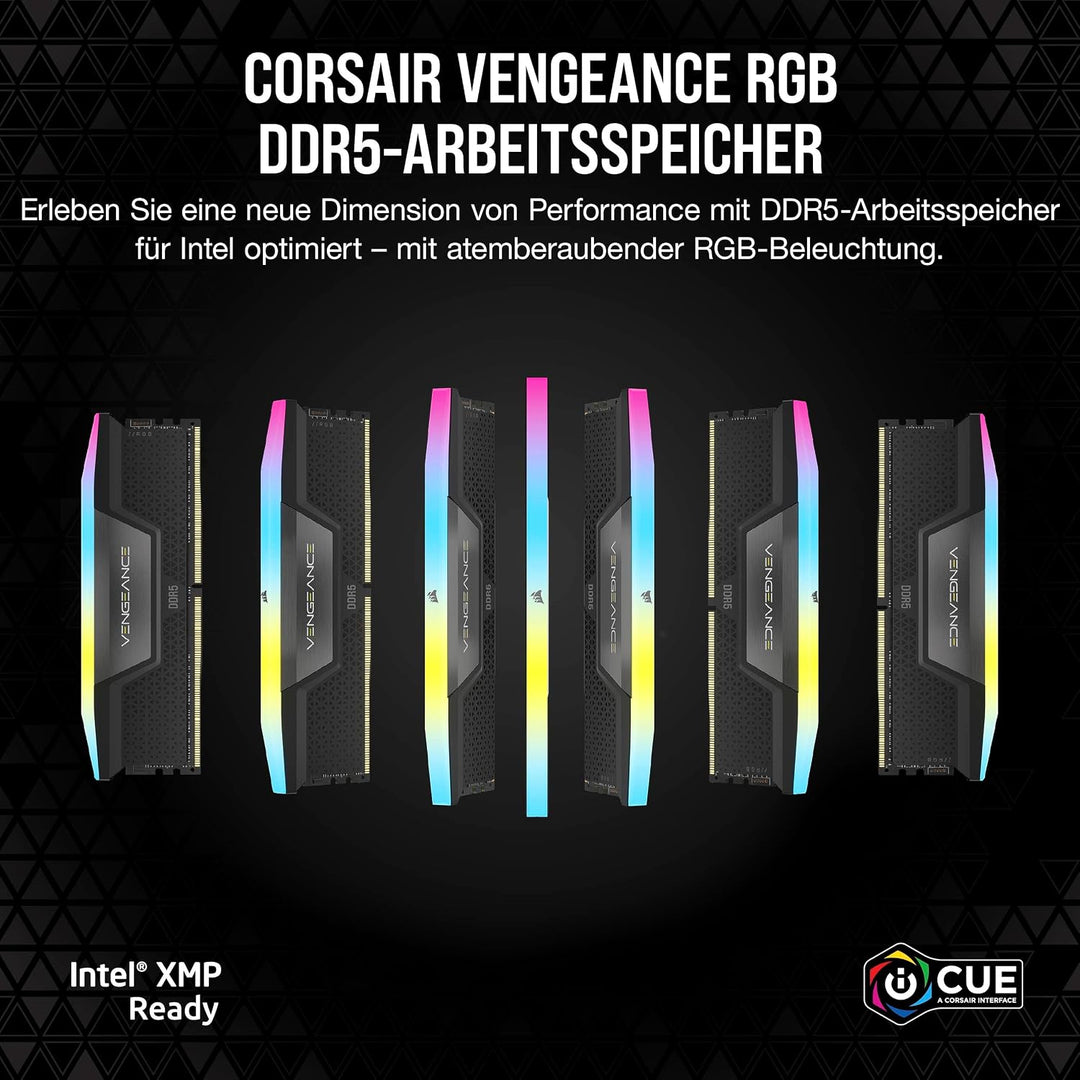 Corsair VENGEANCE RGB DDR5 RAM 32GB (2x16GB) 7200MHz CL34 Intel XMP iCUE Kompatibel Computer Speiche