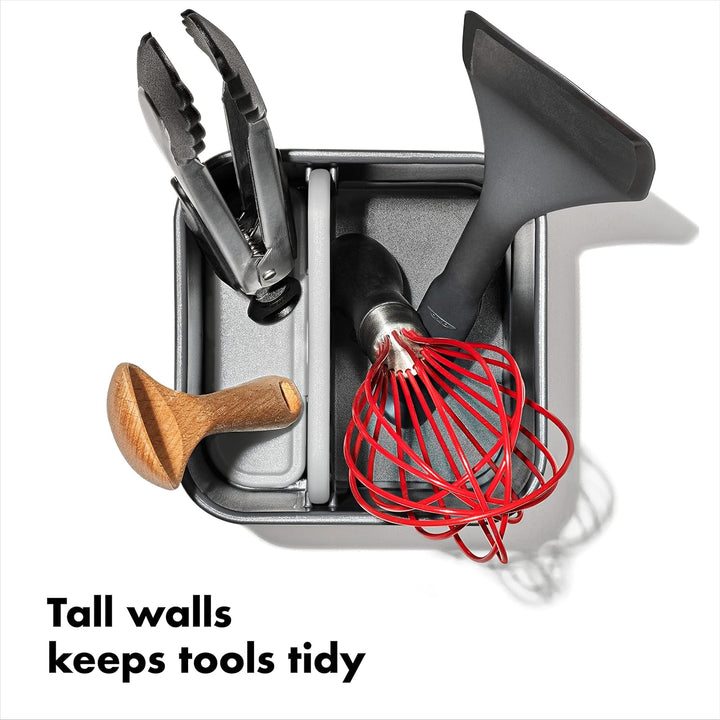 OXO Verstellbarer Edelstahl-Halter, kleiner Utensilien-Organizer, S