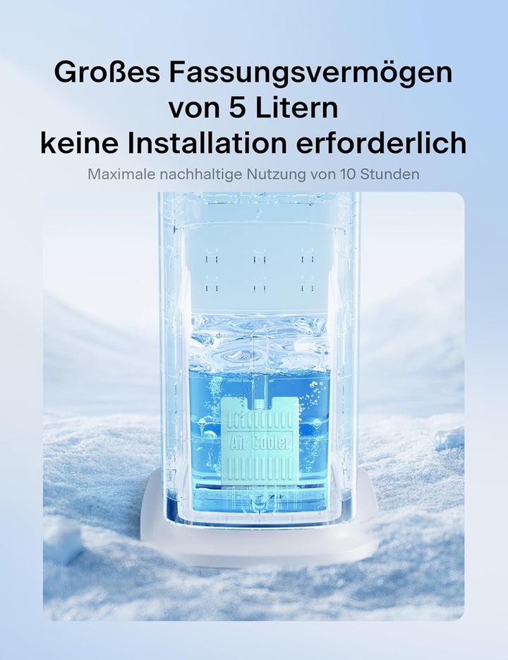 Pelonis Luftkühler, Ventilator und Luftbefeuchter mit 60° Oszillation, Klimagerät Luftreiniger mit F