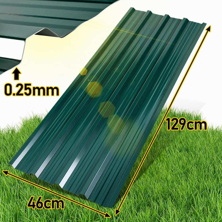 Ansobea Profilblech 24x Trapezblech Dachplatten Wellblechplatten für Dach 129x46cm = 14m² Metall Dac