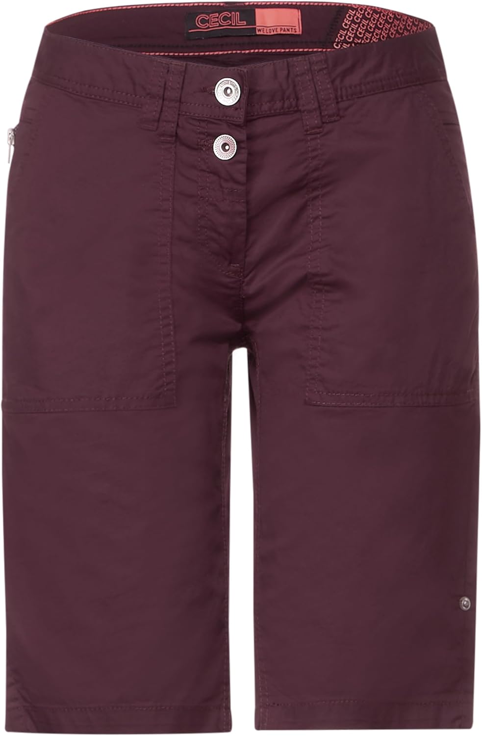 Cecil Damen Baumwollshorts 36W Wineberry Red, 36W Wineberry Red