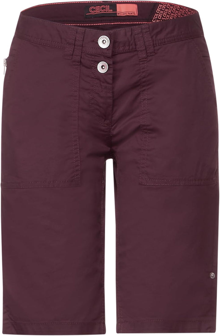 Cecil Damen Baumwollshorts 36W Wineberry Red, 36W Wineberry Red