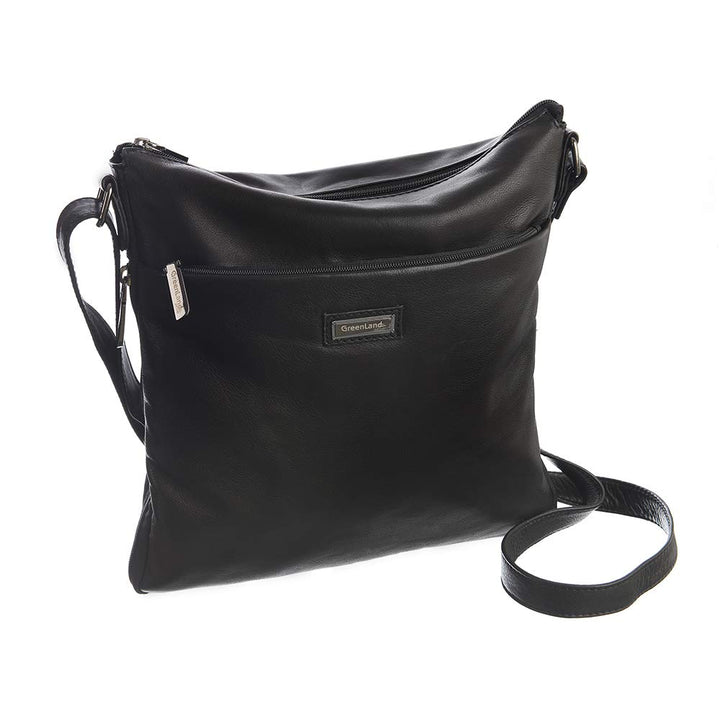 Greenland Nature Black Nappa Umhängetasche Leder 29 cm
