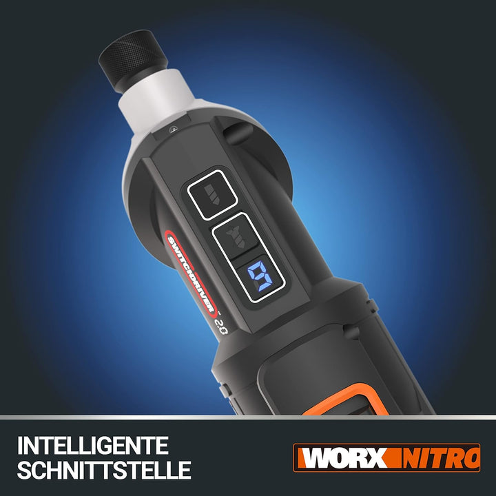 WORX WX177 NITRO Akku-Bohrschrauber Switchdriver 2.0 20V – starker bürstenloser Motor bis 50Nm Drehm
