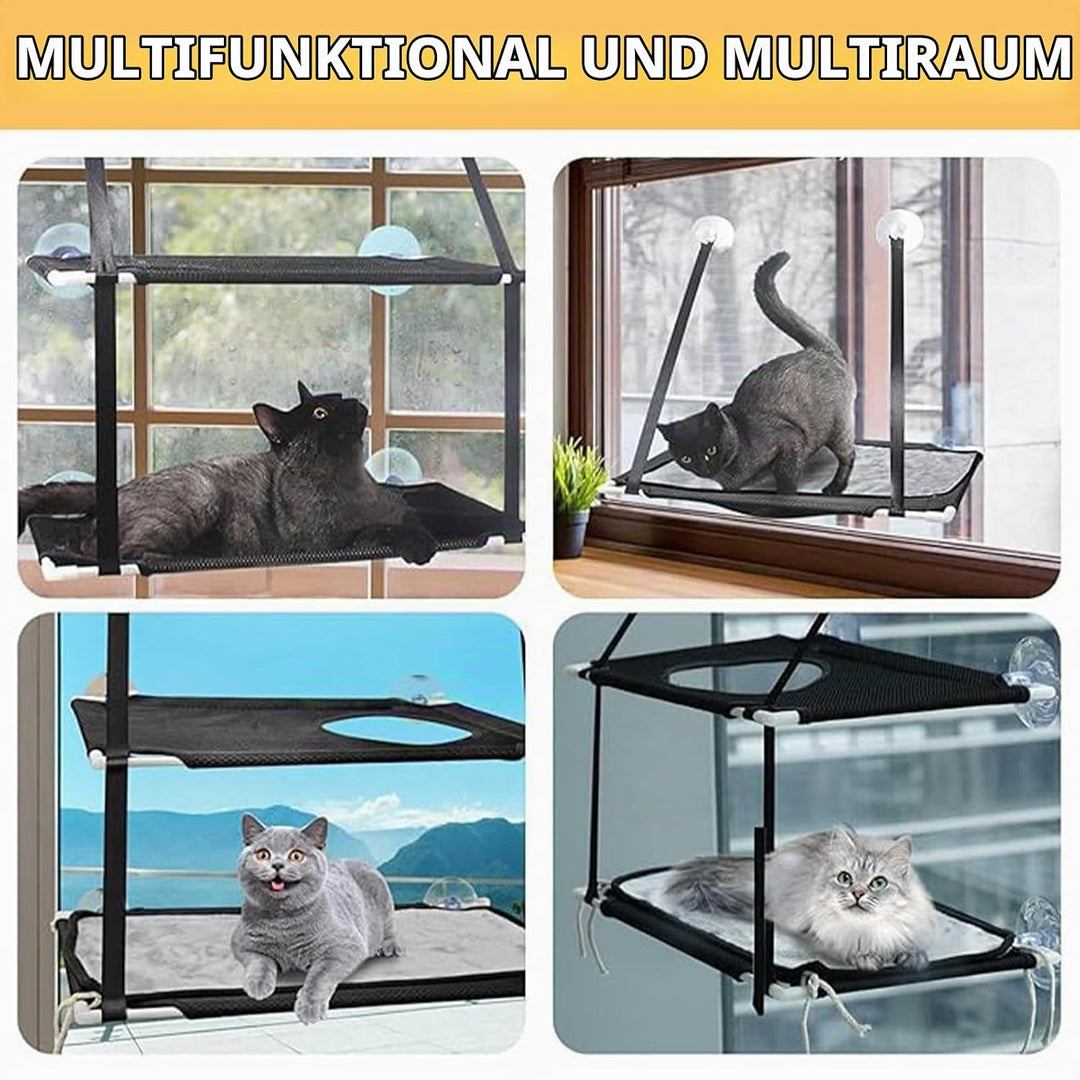 Fenster Katzenhängematte für Katzen bis 25kg,Doppellagiges Katzen Hängematte für Katze in Innenräume