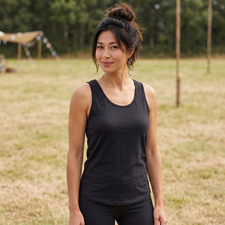 GURU SHOP Goa Psytrance Top, Pixi Top, Rückenfreies Boho Top, Damen 40 Schwarz, 40 Schwarz