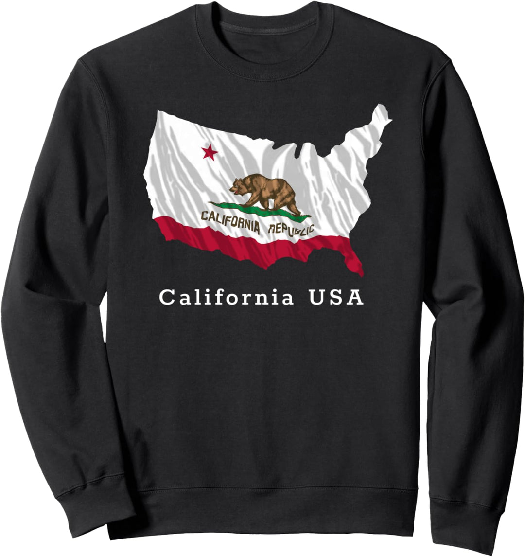 California Republic Flag USA Map Sweatshirt