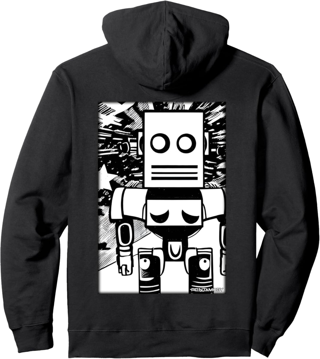 Roboter Zukunft Technologie Wissenschaft Comic Retro Vintage Pullover Hoodie