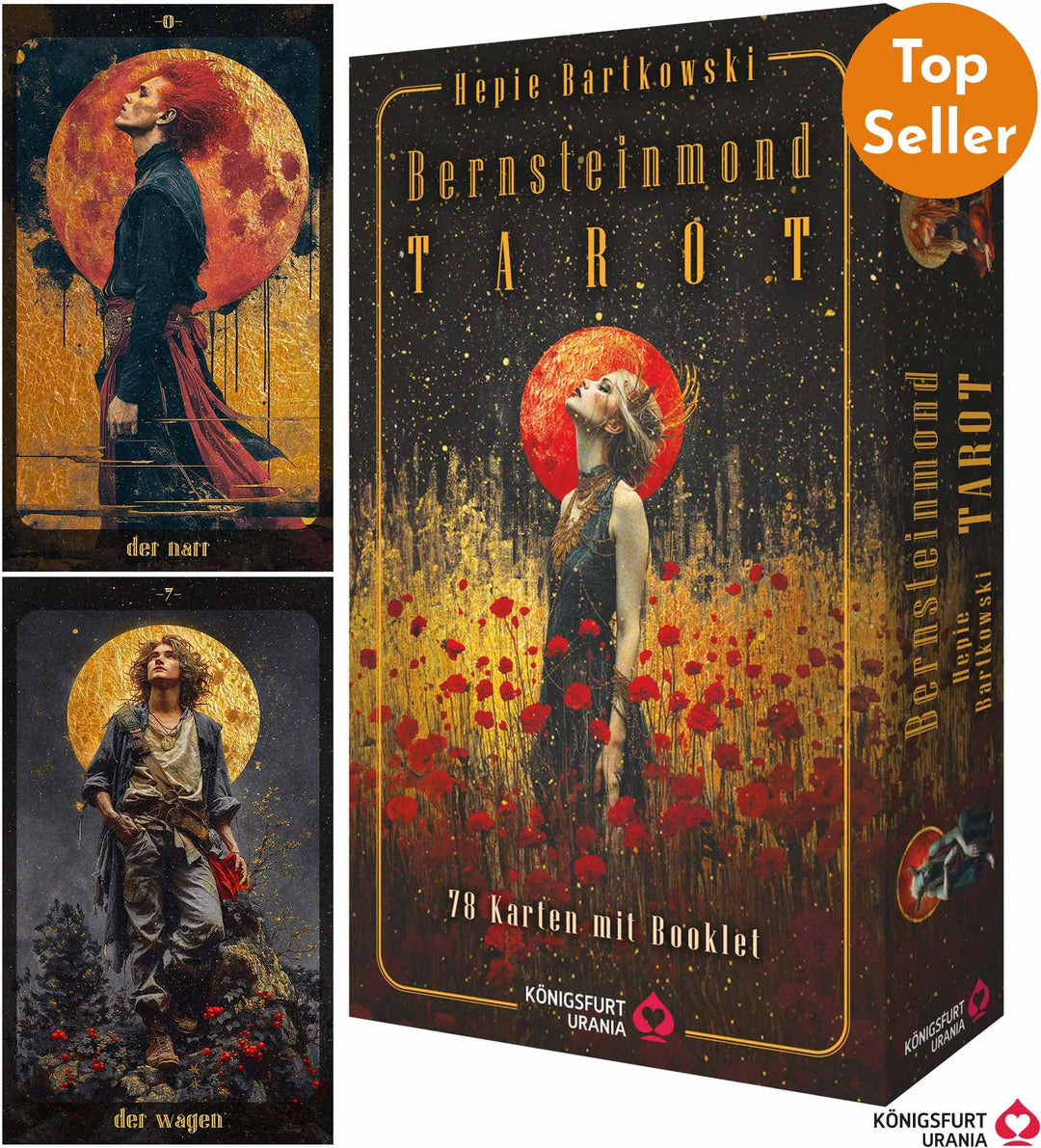 Bernsteinmond Tarot - 78 Tarotkarten und 80-seitiges Booklet, Karten
