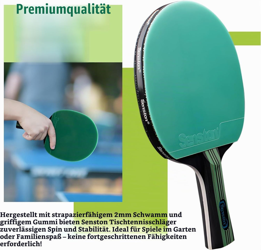 Senston Tischtennisschläger Set, 2 Tischtennisschlager, 3 Tischtennis Bälle und 1 Tasche Ideal für S