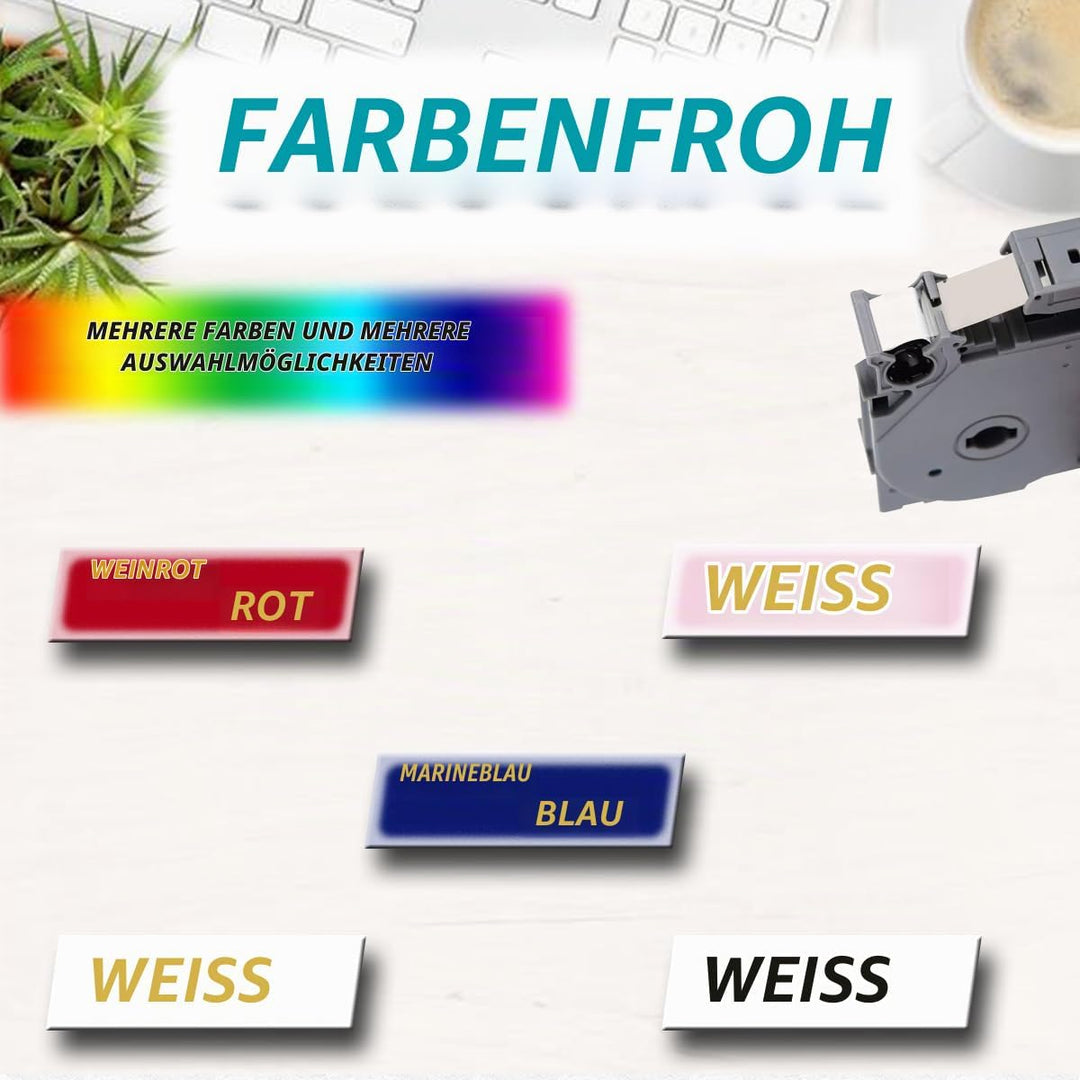 Textil-Schriftband Kompatible für Brother TZe-R231 TZe-R234 TZe-RE34 TZe-RN34 TZe-RW34 12mm 0.47&