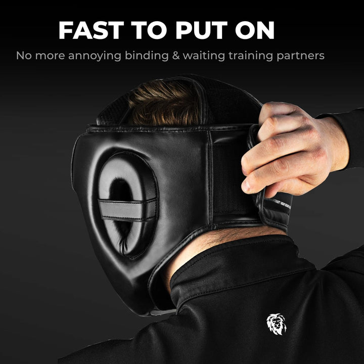 FIGHTR® Kopfschutz mit bestem Sitz für maximalen Schutz | Boxhelm Verstellbar für Sparring | für Box