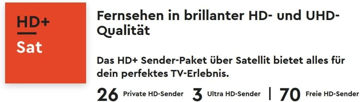 HD PLUS HD+ Karte für 12 Monate (nur für Satellitenempfang, nur Verlängerung, setzt bestehendes CI+