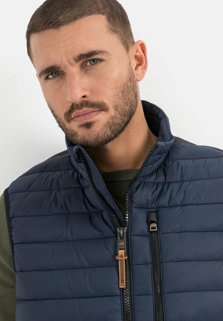 camel active Herren leichte Steppweste ohne Kapuze 58 Dunkelblau, 58 Dunkelblau