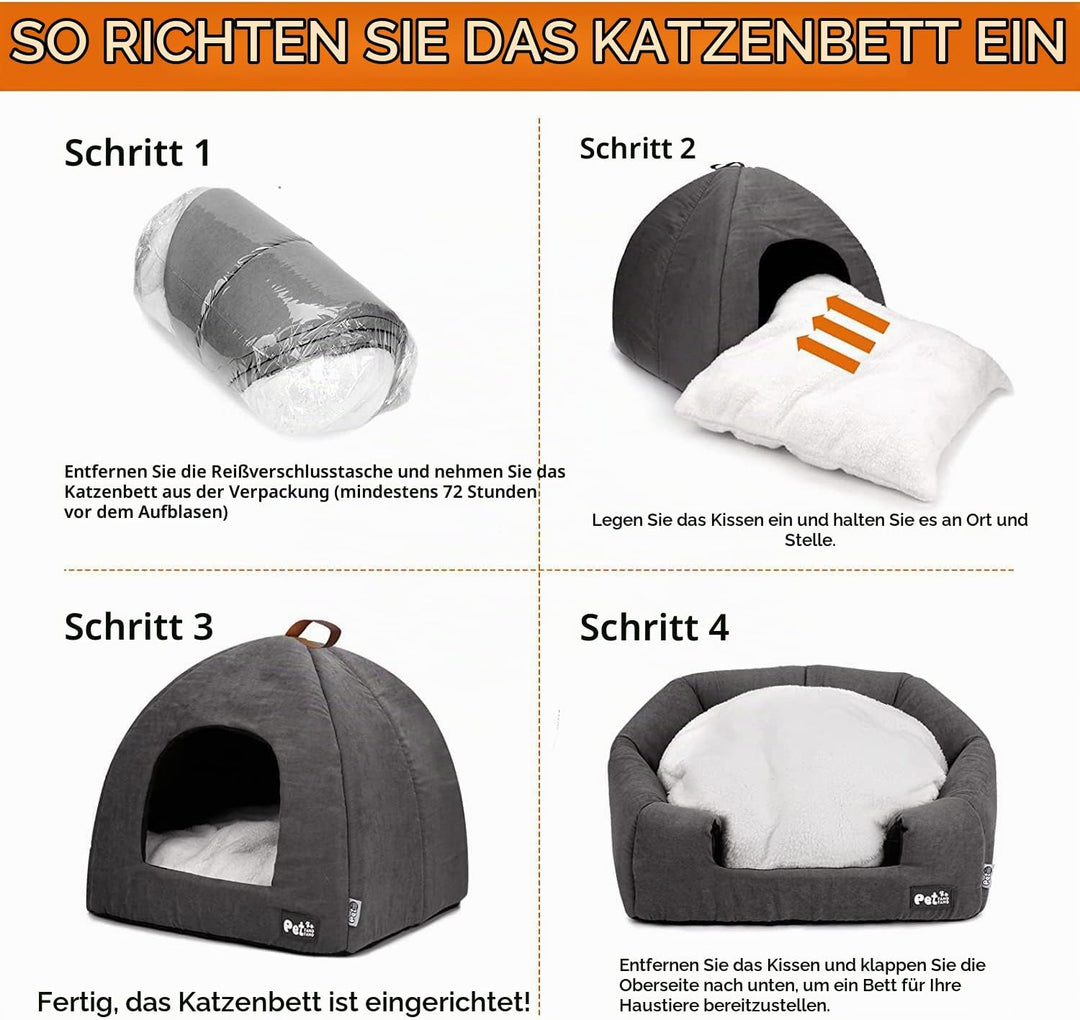 Haustier Schlafsack Indoor, Katzenhöhle für Katzen, Soft Katzenhöhle, Weiches Plüsch Warm Winter Hau