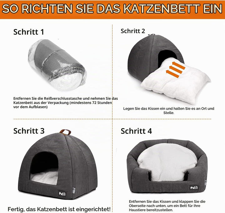 Haustier Schlafsack Indoor, Katzenhöhle für Katzen, Soft Katzenhöhle, Weiches Plüsch Warm Winter Hau