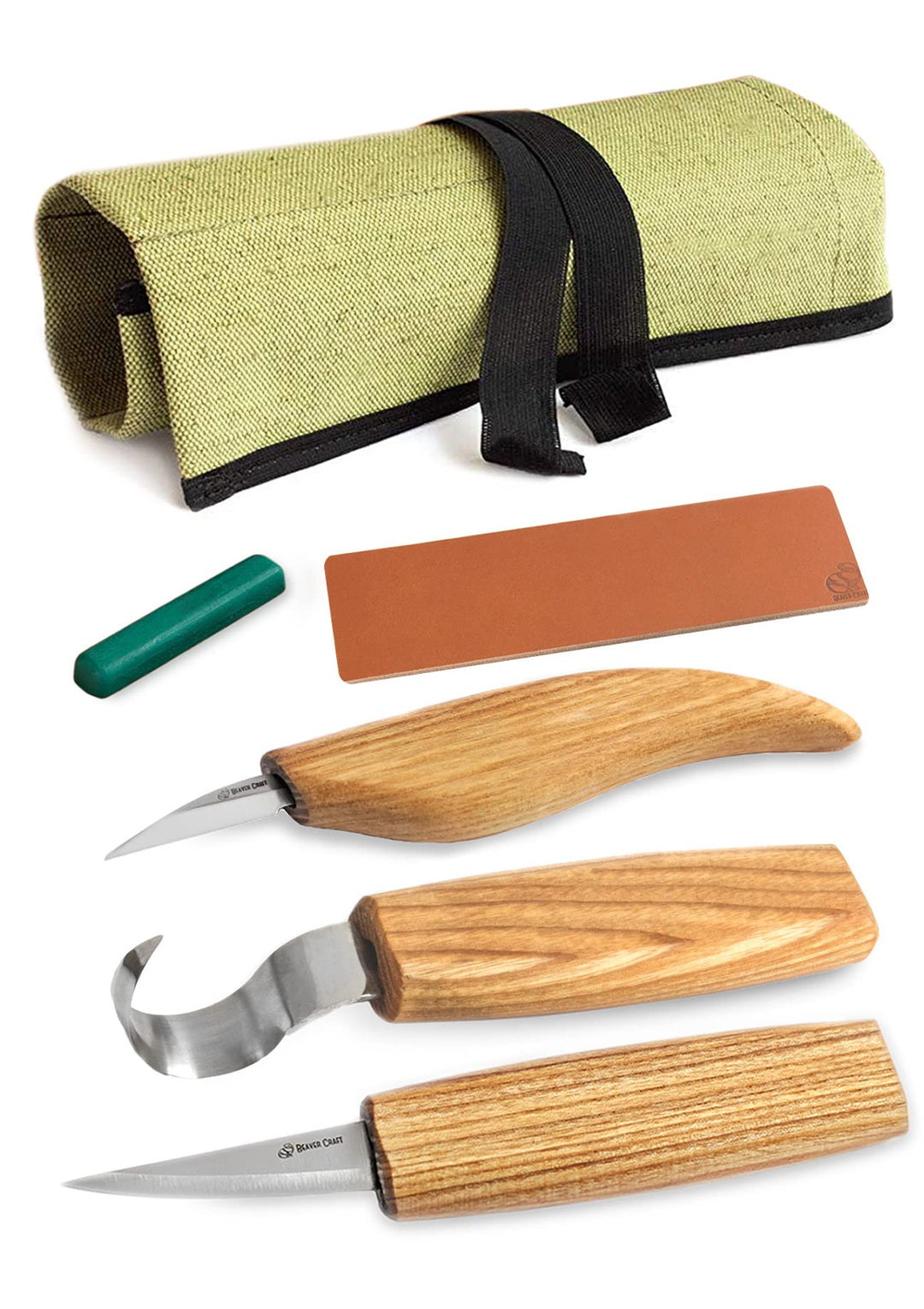 BeaverCraft S17 Holzschnitzwerkzeug-Set zum Löffelschnitzen - Schnitzset Löffelschnitzen-Kit Holzsch
