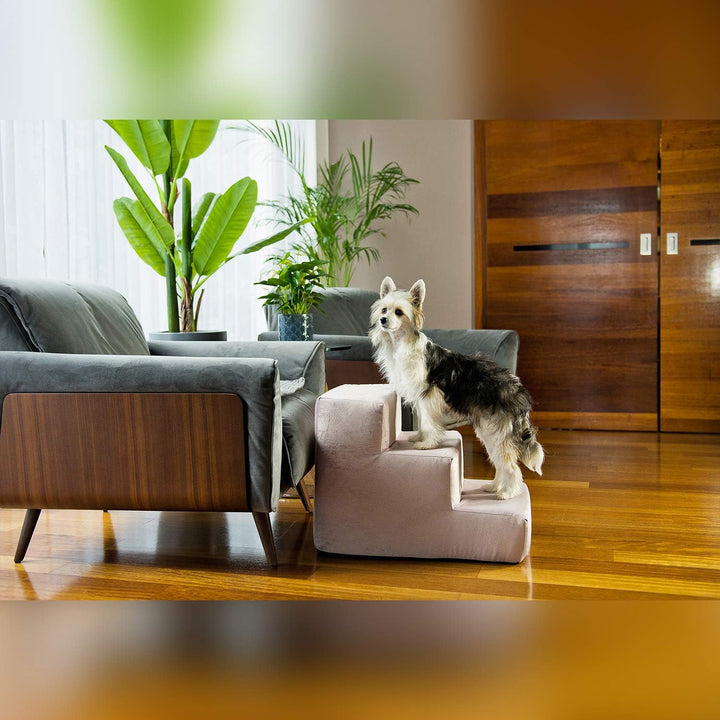 Hundetreppe 30 cm hoch | Katzentreppe Haustiertreppe | 3 Stufen | Hunde Katzen Haustier | für Bett u