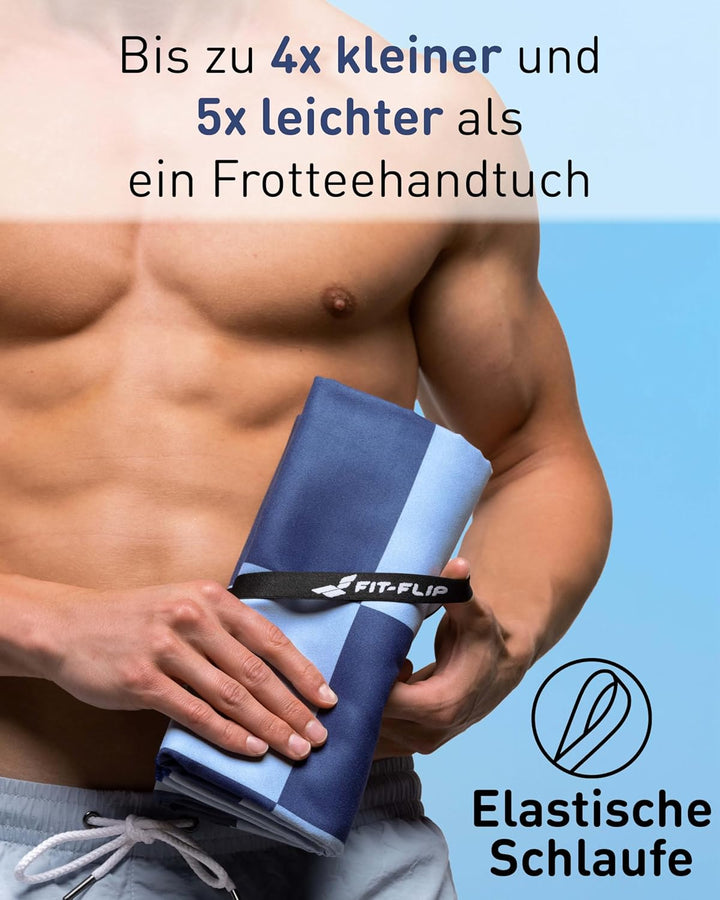 Fit-Flip Strandtuch XXL aus Mikrofaser - leicht und schnelltrocknend - 100% recyceltes Strandhandtuc