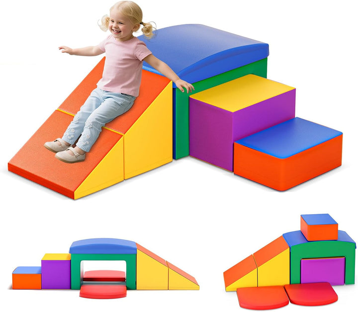Grosse Bausteine für Kinderschaum, hohe elastische Schwammbausteine, mit Rutschen, Bögen, Kleinkinde