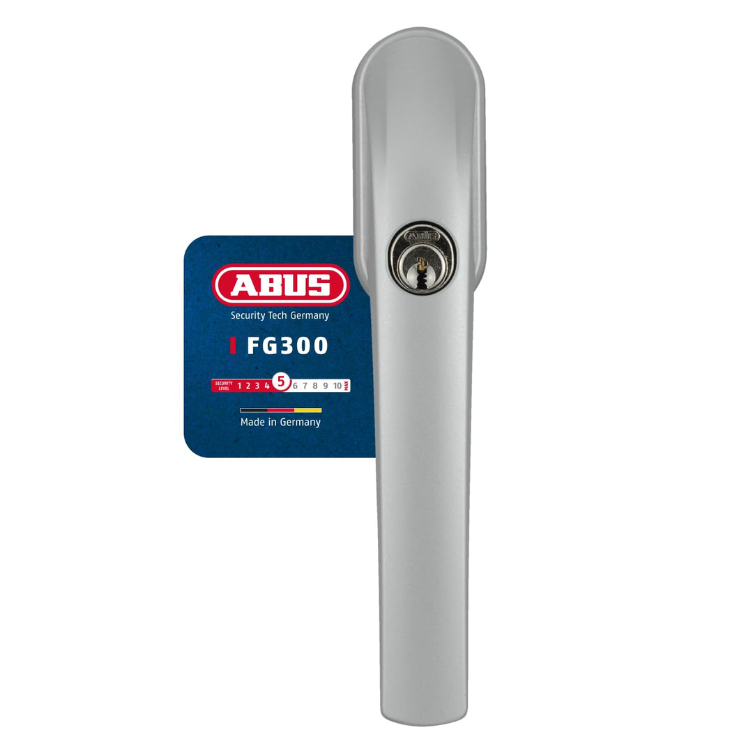ABUS Abschliessbarer Fenstergriff FG300 AL0125 - Fensterknauf mit Druckzylinder, gleichschliessend -