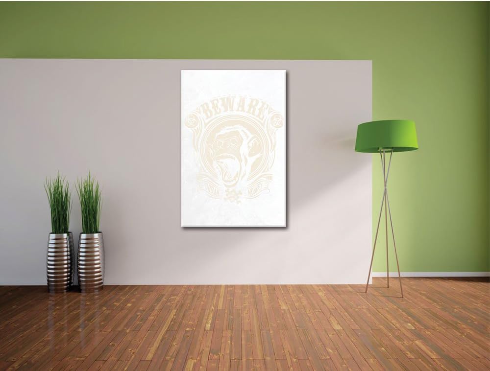 Urban monkey white Bild auf Leinwand, XXL riesige Bilder fertig gerahmt mit Keilrahmen, Kunstdruck a