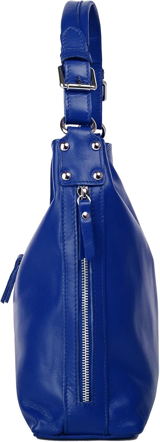 Handtasche Echt Leder Damen | Made in Italy, elegante Schultertasche, Umhängetasche aus Leder | 0175