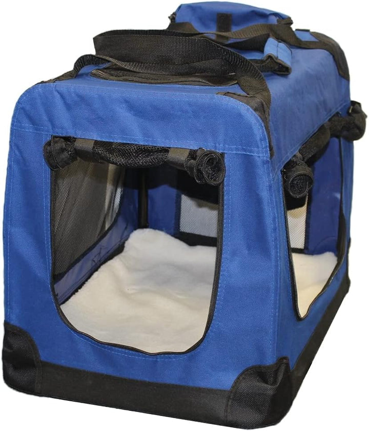 walexo Faltbare Hundebox Hundetransportbox Katzentransportbox Katzenbox (BLAU, L) BLAU L, BLAU L