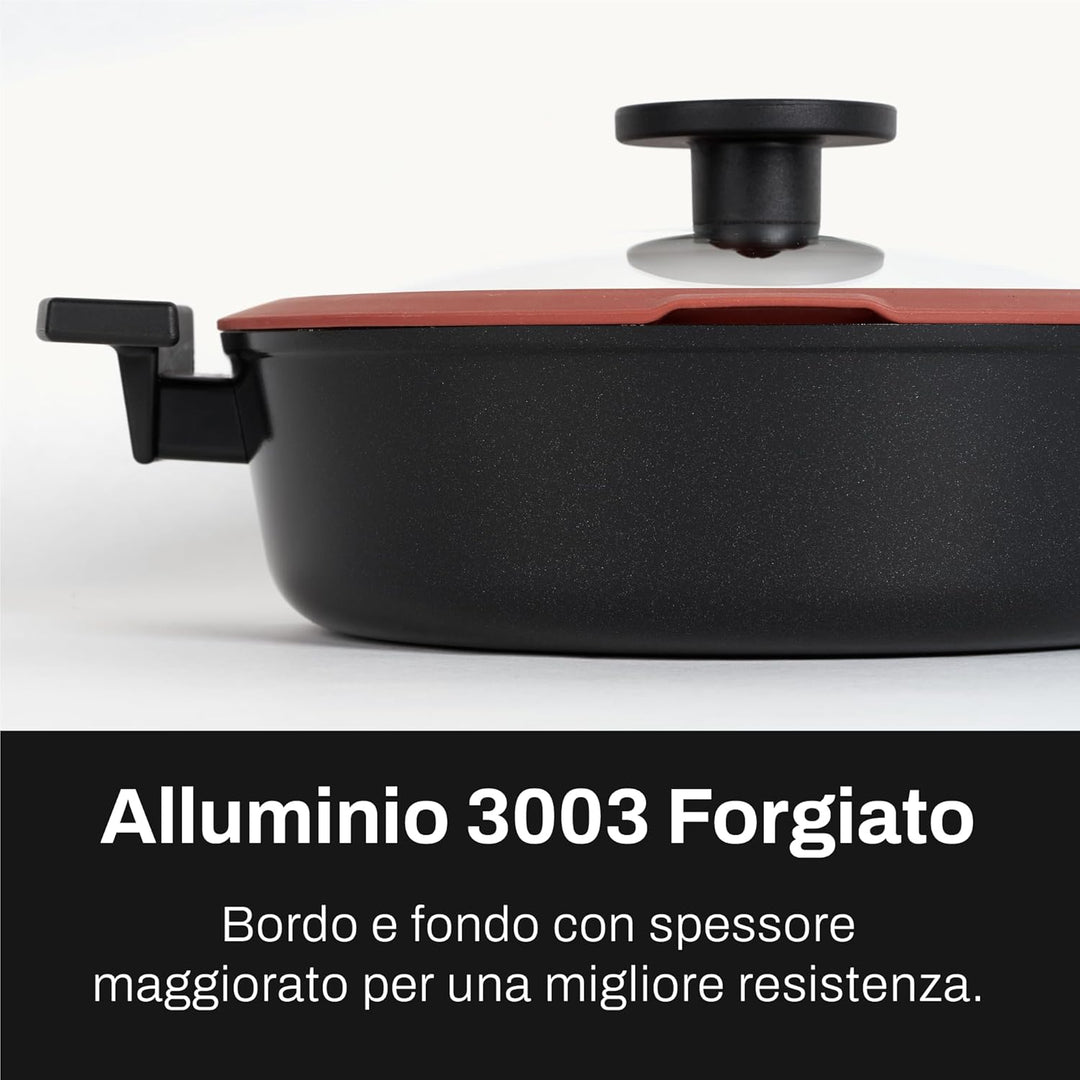 CLASSE ITALY, Pfannen-Set, 2 Stück, PFAS-frei, Antihaftbeschichtung, ohne PTFE, PFOA, 100 % sicher,