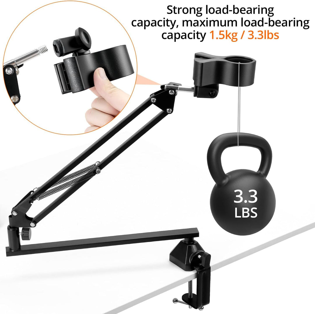 QWORK® Mikrofonarm mit niedrigem Profil für Gaming, Podcasting, Streaming und Aufnahmen, Vollmetallg