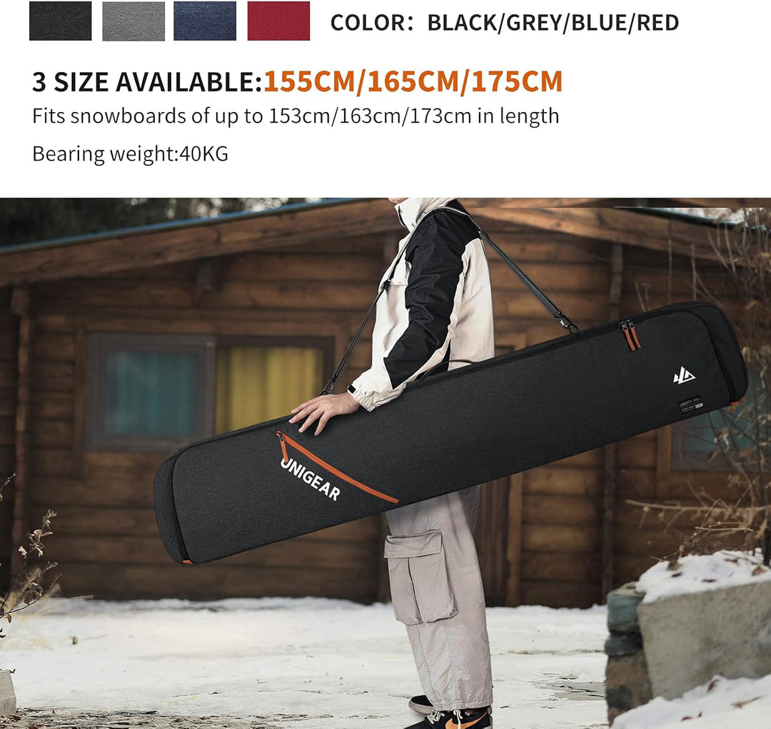 Unigear Skitasche Doppelt gepolstert, Snowboardtasche, Langlauf-Ski-Tasche für 1 – 2 Paar Ski 165/17