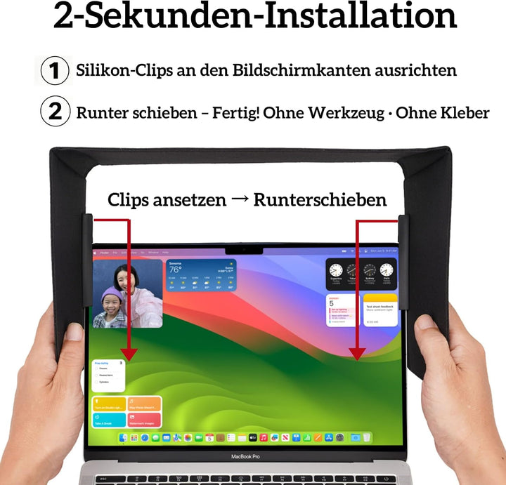 TYTX Laptop-Sonnenschutz für 15-16 Zoll, leichte blendfreie Bildschirmabdeckung für die Arbeit im Fr