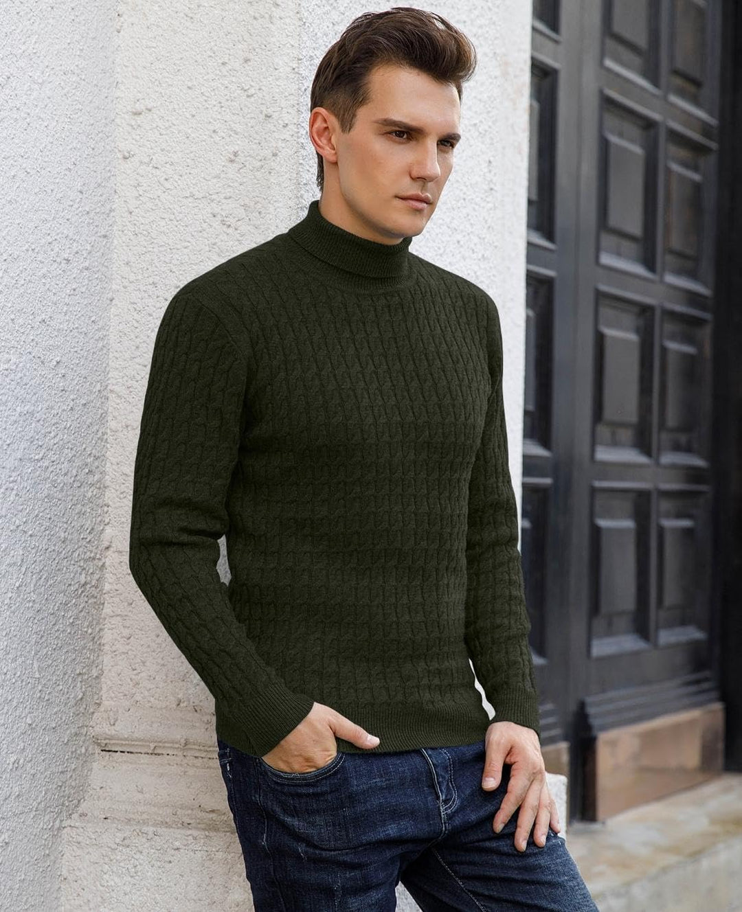 Hisir Rollkragenpullover Herren Klassischer Pullover Herren Warmer Winter Slim Fit Strickpullover Pu