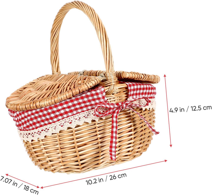 Garneck Picknickkorb Aus Rattan Kleiner Weidenkorb Rotkäppchen-picknickkorb Weidenkorb Mit Griff Ost