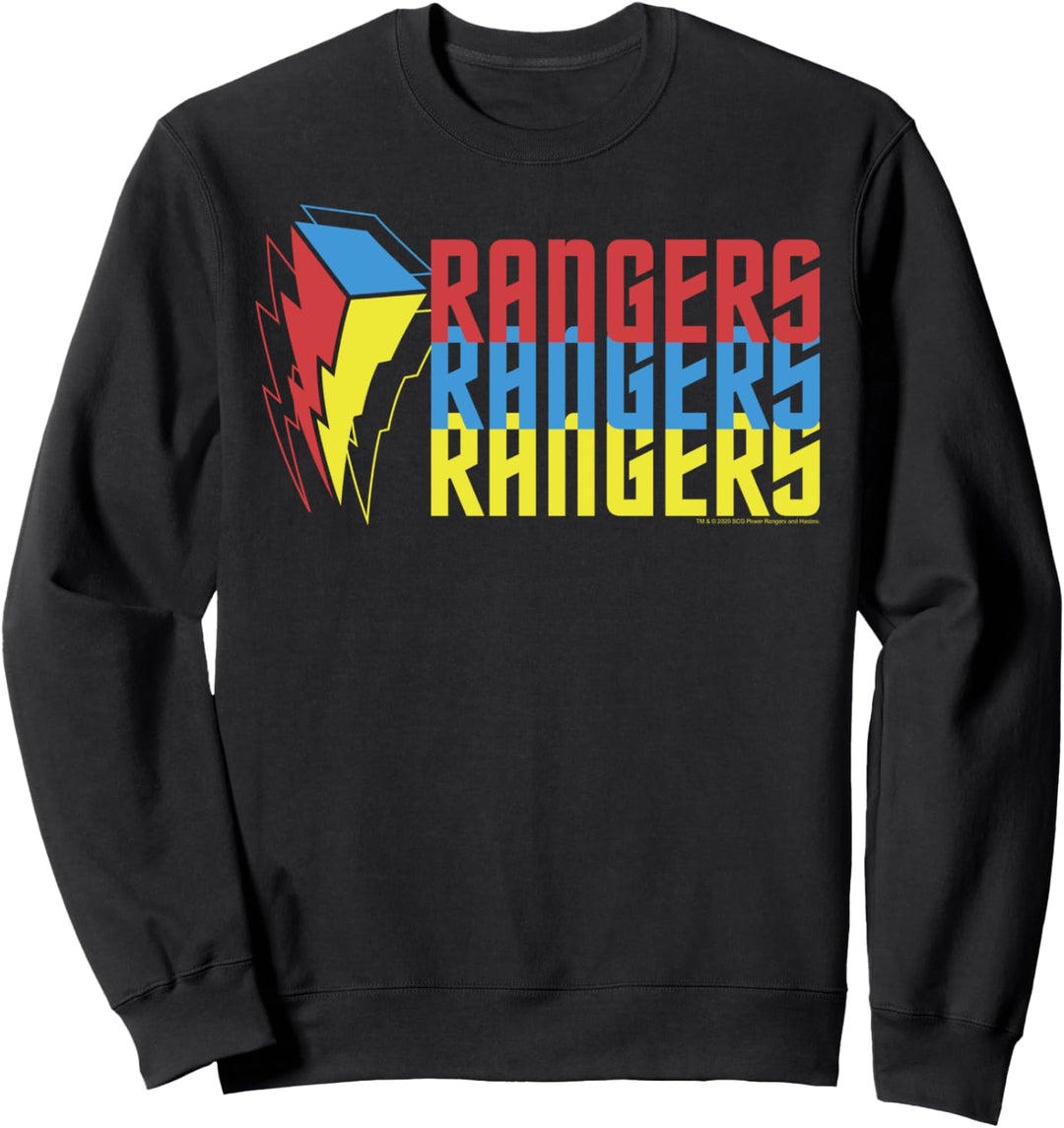 Power Rangers 3D Text Stack Simple Line Logo Sweatshirt