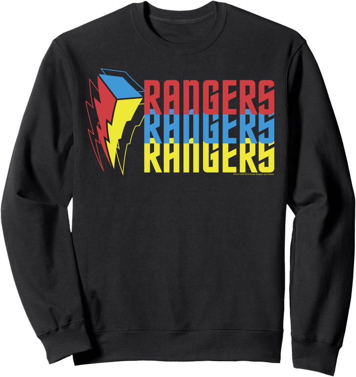 Power Rangers 3D Text Stack Simple Line Logo Sweatshirt
