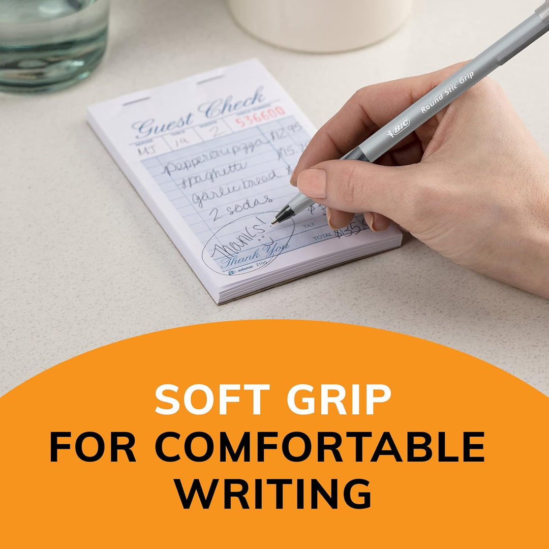 BIC Stic Grip Stifte m 12 Count Schwarz, 12 Count Schwarz