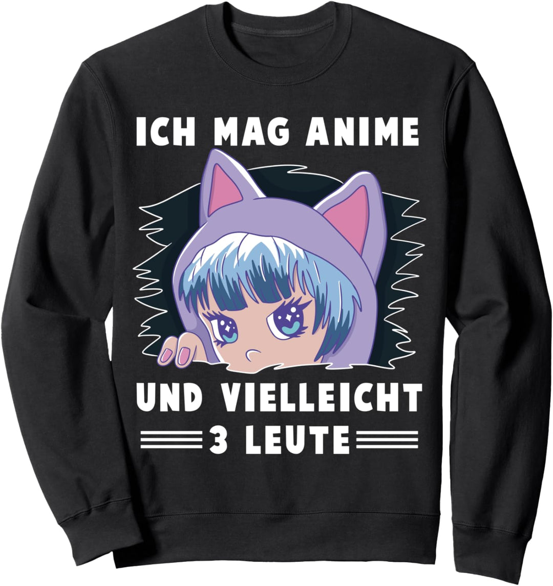 Ich mag Anime und vielleicht 3 Leute Kawaii anime Mädchen -B Sweatshirt