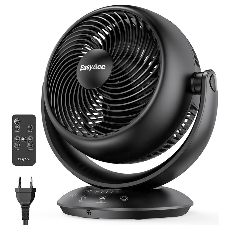 EasyAcc Ventilator Leise, 25dB Tischventilator sehr Leise, 90° Auto-Oszillation Horizontal und Verti