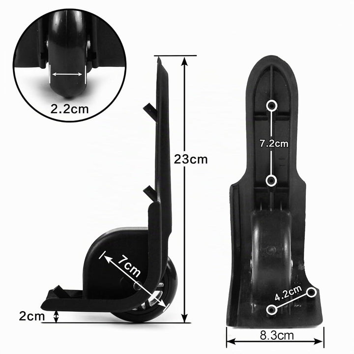 GUGULUZA Ersatzräder für Weichschalen Hartschalen-Koffer Gepäck und Reisekoffer,Paare, Schwarz D011