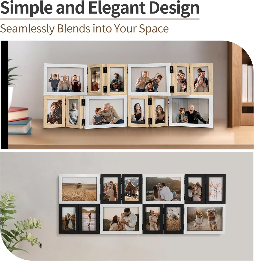 SUMGAR Bilderrahmen Collage Holz Weiss Mehrere 10x15 Fotorahmen Tischrahmen Wandrahmen mit HD Glas M