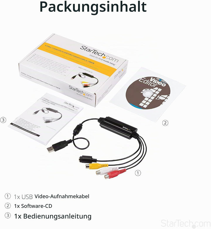 StarTech.com USB Video Grabber (USB 2.0 Video Adapter mit TWAIN Support, Analog auf Digital Konverte