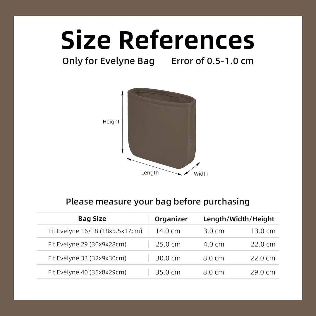 DGAZ Seide Organizer Tasche für Evelyne TPM/PM/GM/TGM Taschen, Luxus-Handtasche & Tote Organizer, Ei
