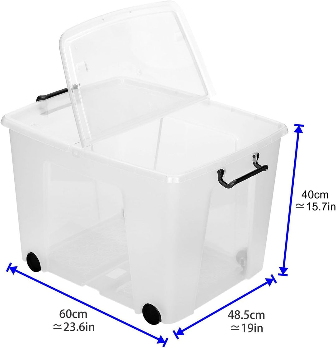 CEP Strata Smart Box HW676 CLR Aufbewahrungsbox anklemmbare Tragegriffe +rollen 75 Liter transparent