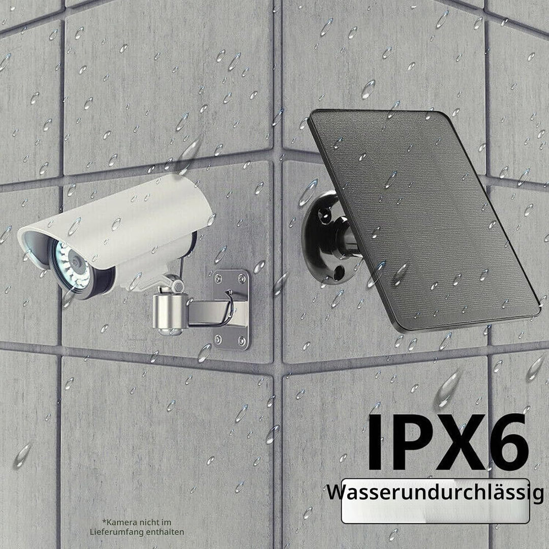 Fockety Solarpanel für Überwachungskamera, 10 W 5 V Micro-USB-Kamera-Solarpanel, wasserdichte Kontin